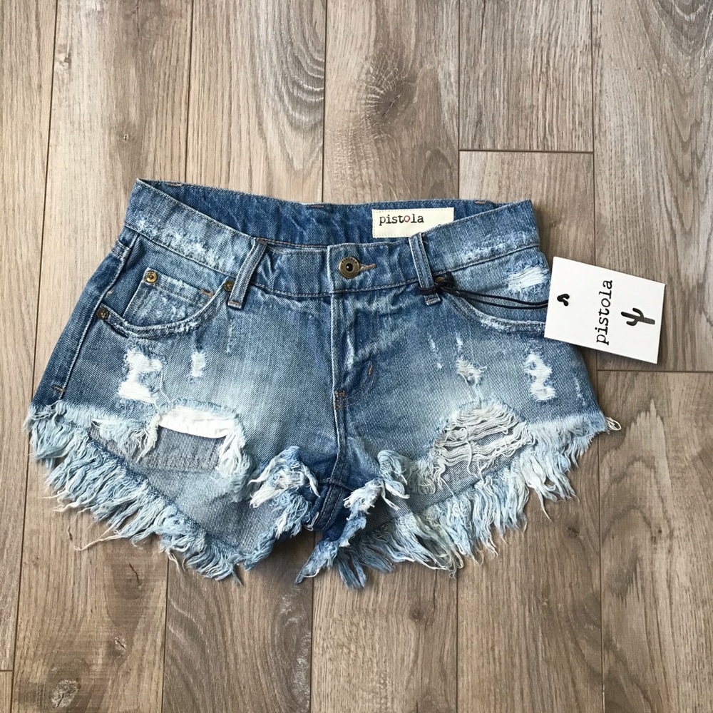No tags worn once - NEW Pistola Low Rise Distressed Cut-Off Jean Short